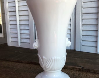 1970's Anchor Hocking Vitrock milk glass vase.