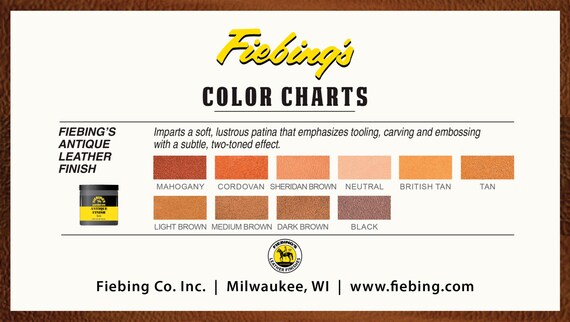 antique finish fiebing s in 10 colors 4oz 118ml leather fiebing s leather dye color chart