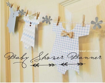 KIT Baby Shower Banner, Baby Boy Onesie Garland, Baby Shower Decoration, Nursery Decoration, Baby Shower Party, Baby Onesie, Its a Boy