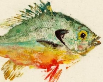 Redbreast - Gyotaku Fish Rubbing - Limited Edition Print (10 x 8)