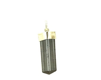 Black tourmaline and sterling silver pendant.