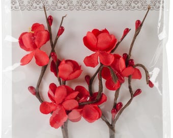 Scrap Berries Flower Stems - 2 Pkg