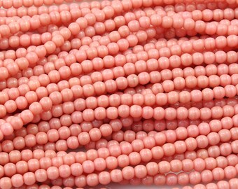 Czech Glass Opaque Pink Round Druk Beads 4mm - 100
