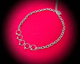 Sale, Punk Hex Nut Necklace, Hex Nut Jewelry, Stainless Steel Chain Necklace, Silver Necklace, Punk Jewelry, Punk Necklace, Hardware Jewelry