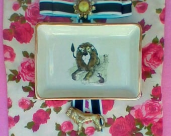 Lion and the Mouse Fable Tray: Jewelry Dish