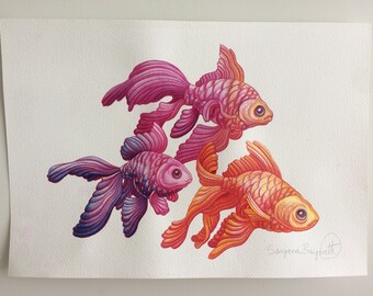 Ink Goldfish Trio