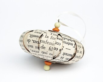 Small Topsy-Turvy Hanging Handmade Paper Ornament