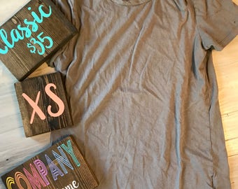 Clothing Signs - Product Style Signs - Unicorn Signs - Style Blocks