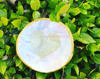 Medium Cheetah Print Heart Stamped Dish