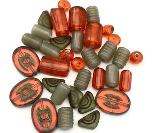 34 czech mix glass beads,6mm to 18mm#PV 060