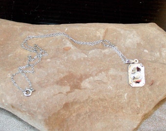 1940's Signed Theda Sterling Silver and Pearl Pendant Necklace