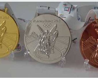 2018 PyeongChang Souvenir Medals Set with Logo Ribbons !!!