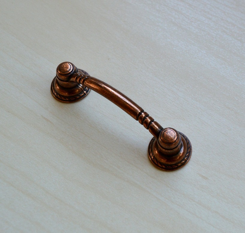 Copper Handle. Boho Chic Hardware. Red Copper