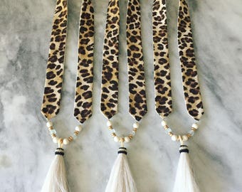 Leopard Fabric Necklace