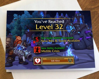 World of Warcraft "Level Up" Birthday Card