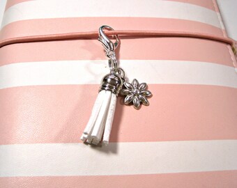 Flower Tassel Planner Charm - Traveler's Notebook Charm - Planner Accessory - Purse Charm - Planner Charm