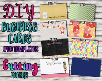 DIY BUSINESS CARDS for crafters vinyl creations and more - Jpeg Images front and back