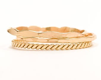 Gold Thin Stacking Rings- Set of 3
