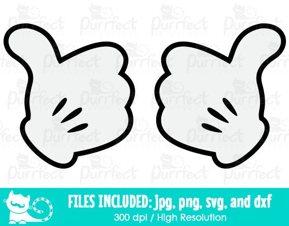 Download Mickey and Minnie Thumbs UP SVG Mickey Gloved Hands SVG