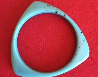 Turquoise blue acrylic bangle ttriangular shape