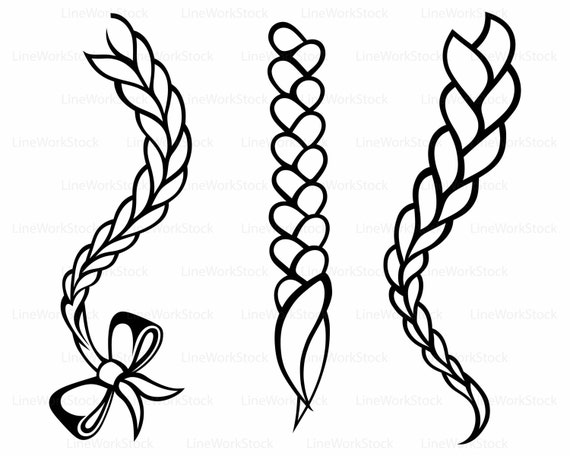 Hair braided svg/braid clipart/braid svg/hair braided silhouette/braid ...