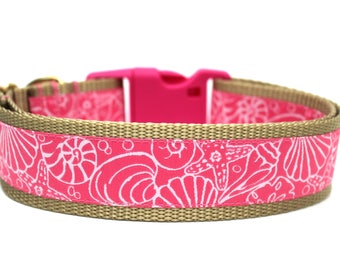 Seashell Dog Collar 1.5" Large Dog Collar Ocean Dog Collar SIZE LARGE