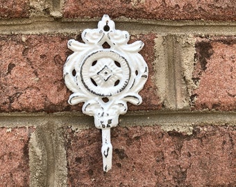 Sale/Cast iron Decorative wall hook/Pick color/ Shabby chic metal hooks/ Vintage hook/ cabin/ french country/ beach/ metal wall hook/ weddin