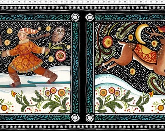 THE FOUR SEASONS-4 Seasons-Winter panel-In the Beginning fabrics