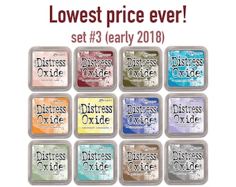 ON SALE! Distress Oxide ink pads by Tim Holtz, set #3 (early 2018), all 12 colors, - IP070