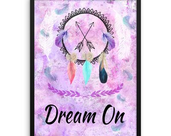 Dream On Boho Framed photo paper poster