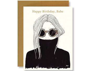 Birthday Card / Happy Birthday Card / Best Friend Birthday Card / Fashion Illustration Card / Fashion Girl Card/ Birthday Card Her /Coworker