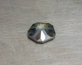 Moissanite Dark Blue Green Loose Lab Created Conflict Free Floral Hanami Rose Cut Gemstone