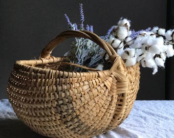 Woven Split Oak Basket / Farmhouse Basket