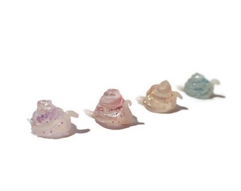 Fairy Garden Snail, Translucent/Glitter Resin Snails for Miniature Fairy Gardens! Fairy Garden Accessories Supplies Decorations, Bug Insect