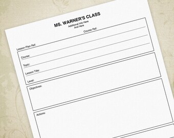 lesson plan book template printable