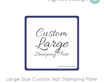 Large Square Personalised Nail Art Stamp Plates, Custom Engraved Nail Stamping Plates, Design Your Own