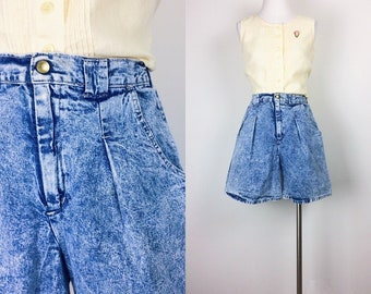vintage denim shorts acid wash shorts high waist shorts size S/M Made in USA