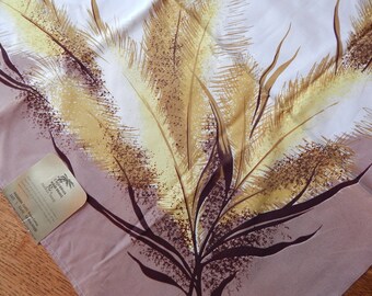 NOS California Hand Prints Pampas Grass Tablecloth