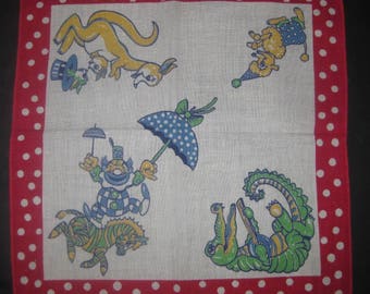 Vintage Circus Child's Handkerchief