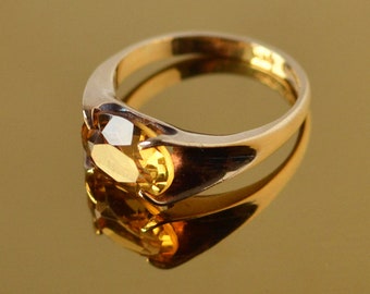 Gold Ring | Topaz Ring | Gold Topaz Ring | Orange Topaz Ring | Vintage Topaz Ring | Vintage Gold Ring | Antique Gold Ring | Antique Ring