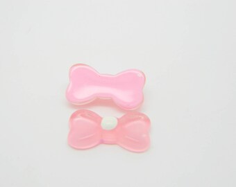 7x noeud rose à coller 13mm (l619)