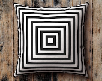 Black and White Pillow Case, Cushion Cover, Pillow Sham