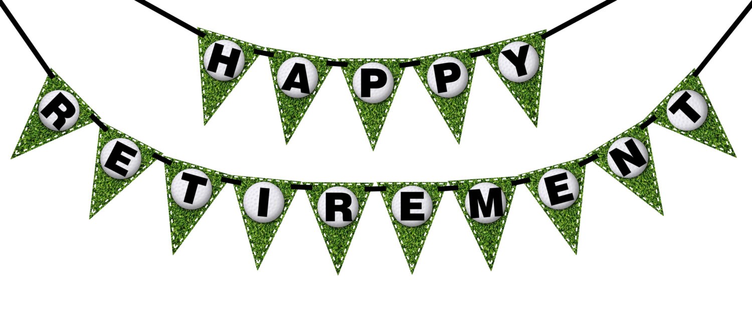 happy retirement golf printable party banner and decoration