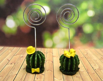 Photo Holder Table number Cactus Memo Holder Card Holder Photo Note Holder Recipe Holder set of 2