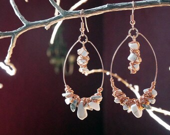 Howlite & Copper Earrings. Boho Handmade Earrings. Boho Earrings. Handmade Earrings. Artisan. Artisan Earrings.