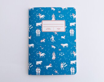 Constellations Notebook - Illustrated Journal - Handbound Sketchbook - Blank pages - Lined pages