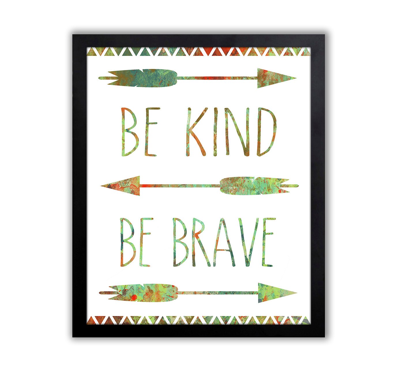 Be Kind Be Brave Boys Wall Art Kids Quote Tribal Nursery