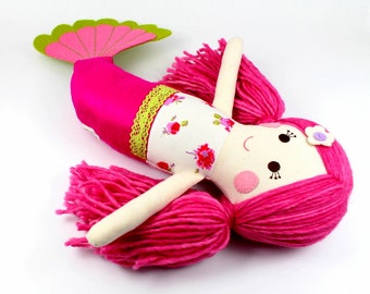 mermaid doll | mermaid cloth doll | plush toy | softie doll | little mermaid | serafina doll
