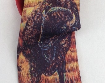 Vintage Rockmount Ranch Wear Tie Western Tie Buffalo Cowboy