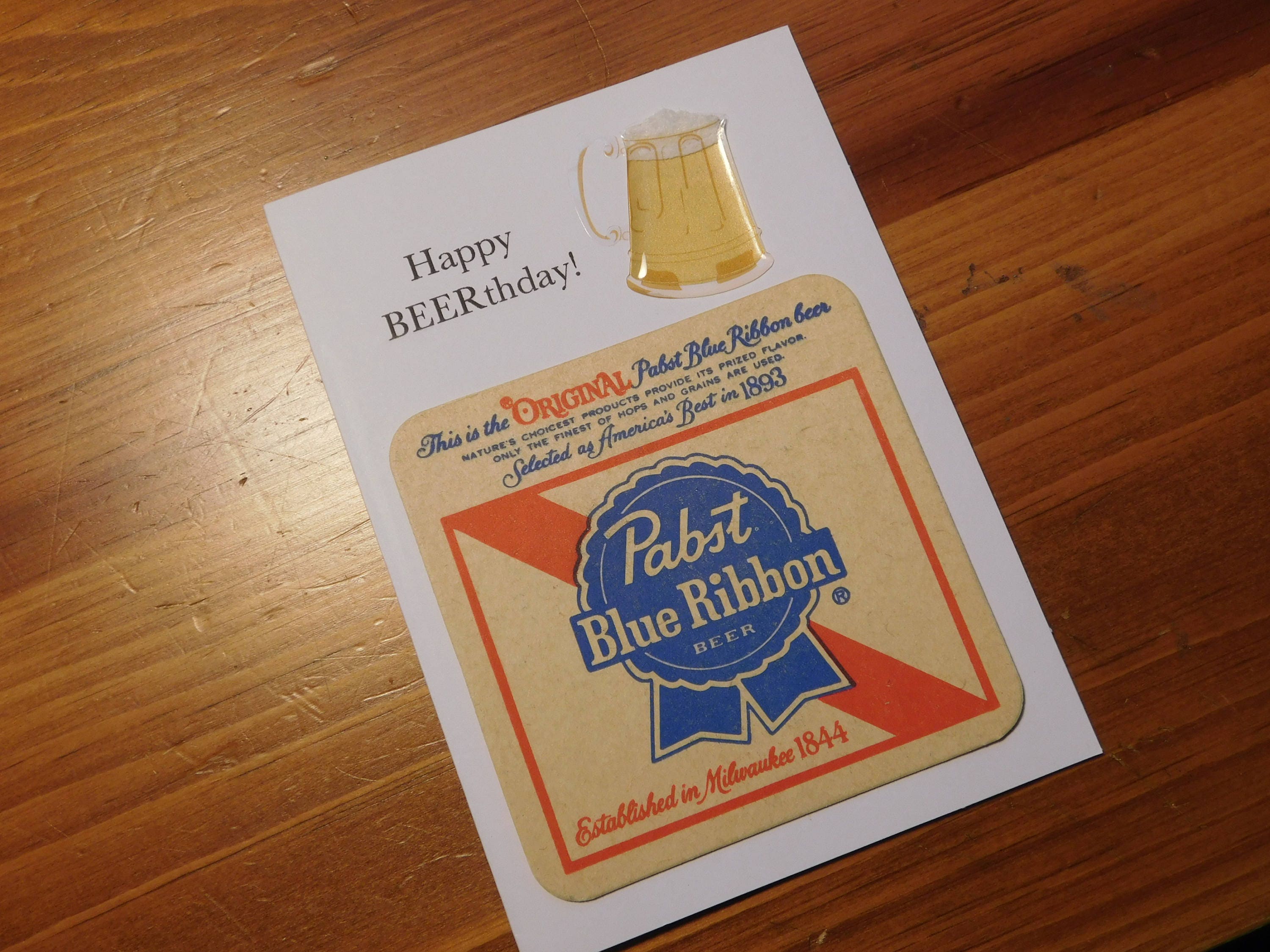Happy Birthday Beer Birthday Card Handmade Greeting Card
